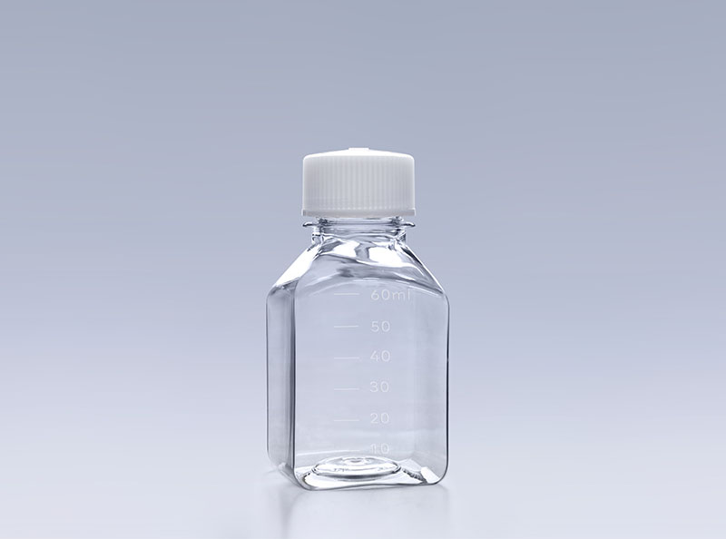 60ml方形PETG/PET血清培养基瓶